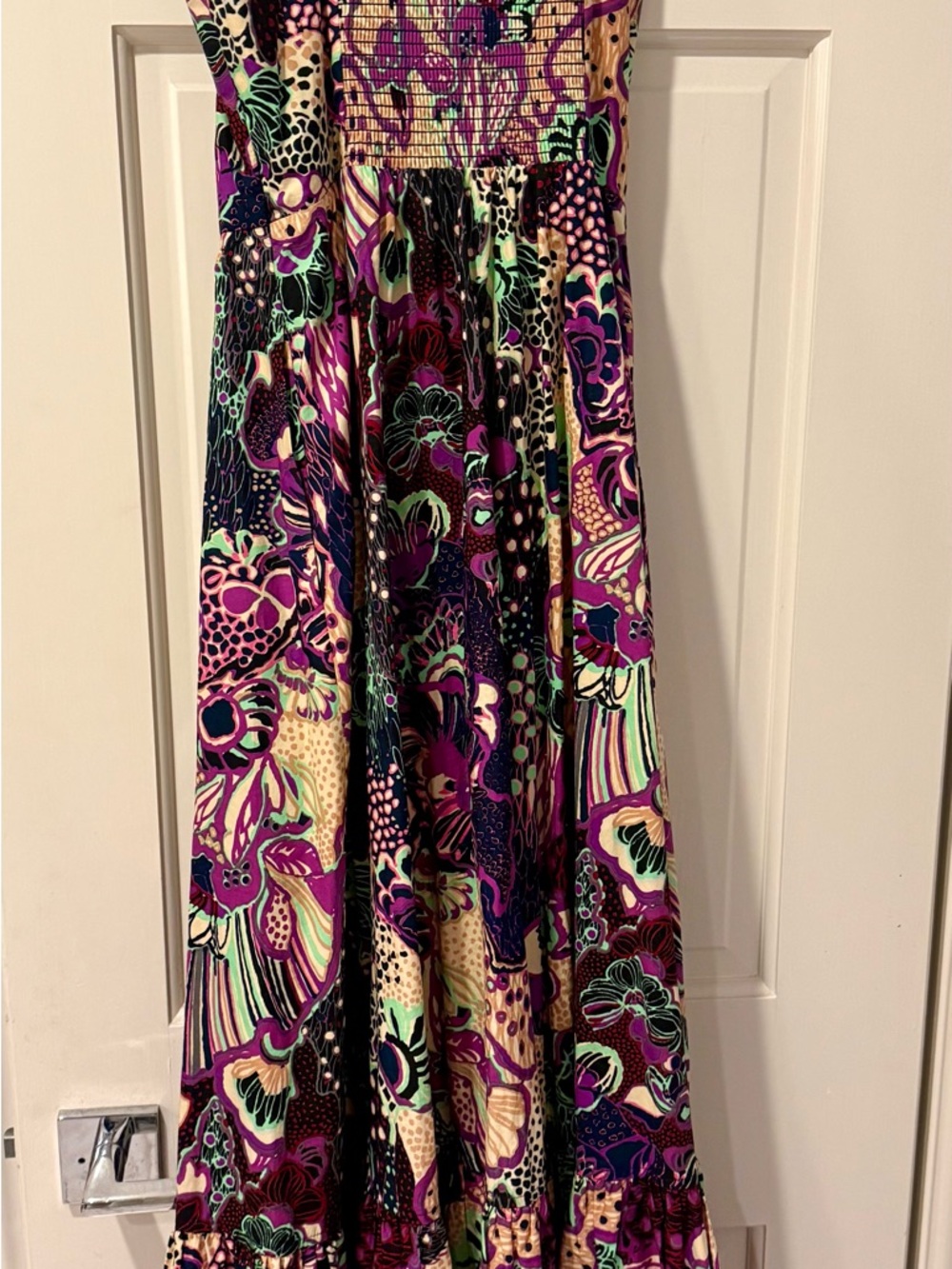 A.L.C. Lilah floral print midi dress sweetheart neckline & adjustable straps - Picture 4 of 5
